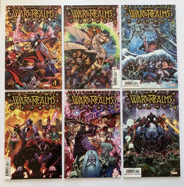 WAR OF THE REALMS #1-6 COMPLETE COMIC SET - NM (MARVEL 2019) Bagged Boarded