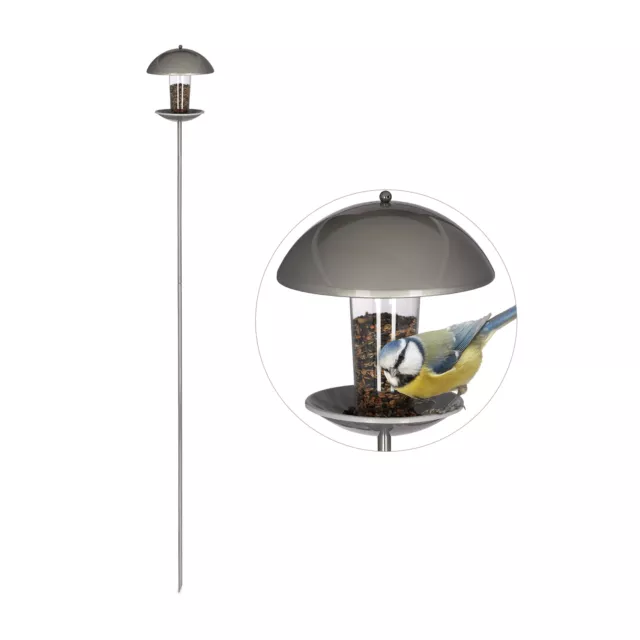 Mangeoire à oiseaux Distributeur de graines Silo avec piquet jardin balcon