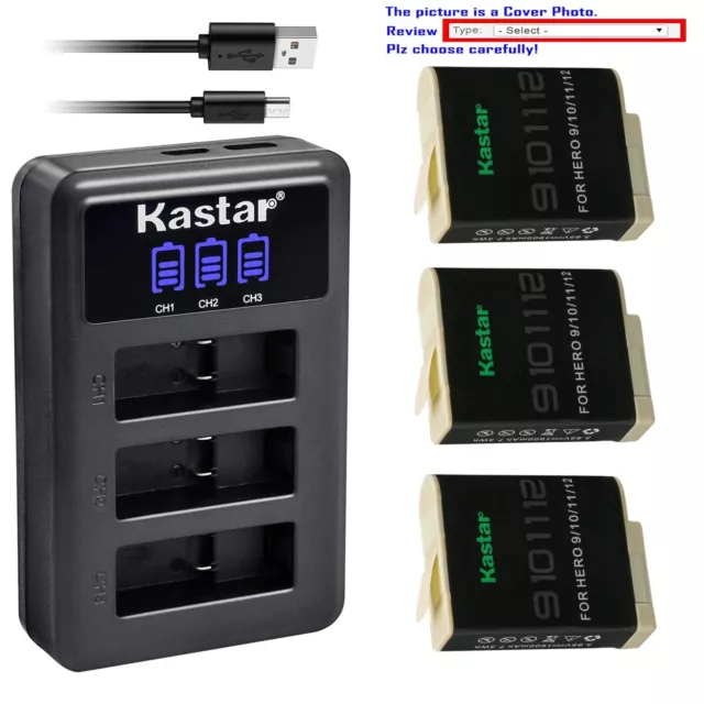 Kastar Battery Triple Charger for GoPro HERO12 GoPro HERO 12 Black Action Camera