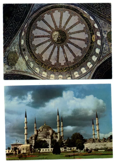 LOT OF 2 Istanbul Turkey Sultan Ahmet Camii Blue Mosque dome unused PCs