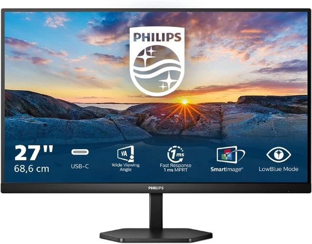 Philips 27 Zoll USB-C FHD Monitor Computer Bildschirm Display 75 Hz, HDMI 4 ms