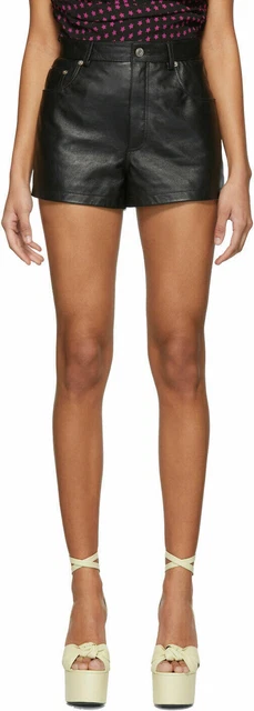 Pantaloni Corti Pantaloncini di Pelle Alta Donna Vita Calda Donna Casual...