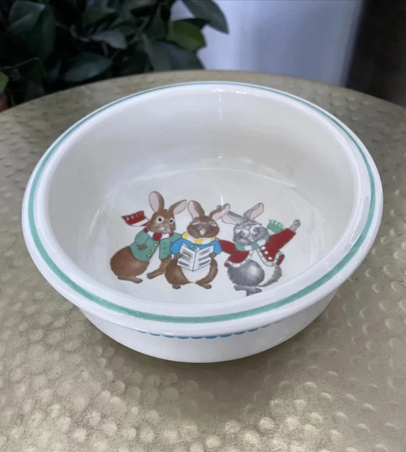 Tazón de repuesto vintage de 8"" para niños Mikasa Do-Re-Mi conejo conejo CC008