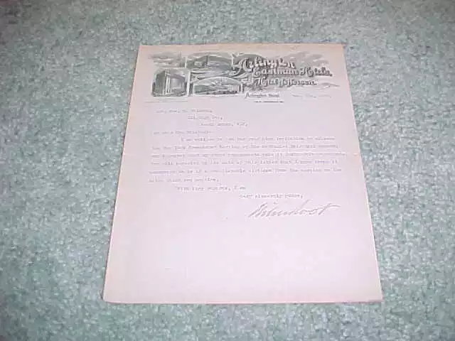 1909 Elihu Root Secretary of War Autographed Signed Letter Nobel Prize Winner