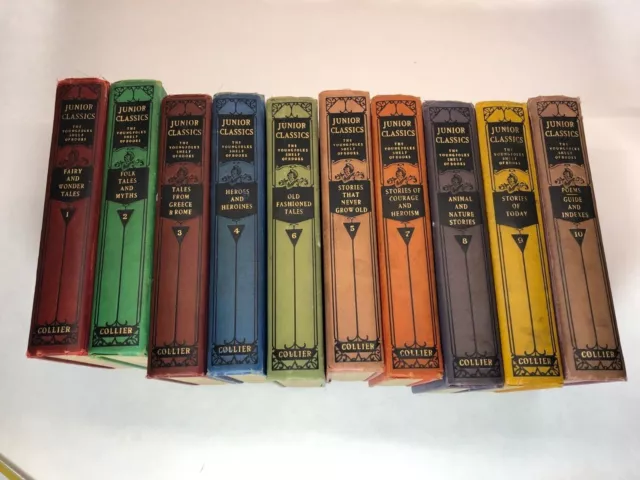 1918 Collier's Junior Classics, The Young Folks Shelf of Books 1-10 Complete Set