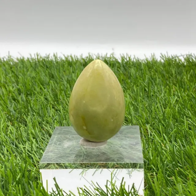 1 pezzo di pietra curativa di cristallo dell'uovo di giada serpentina...