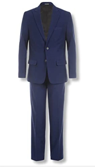 NWT $118 Calvin Klein Boy's 2-Piece Lined Formal Blue Suit Sz 18 R