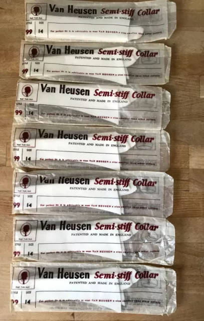 7 x Van Heusen halbsteife Shirt Kragen in Verpackungen ~ Stil 99 Größe 14 ~ Requisiten 2