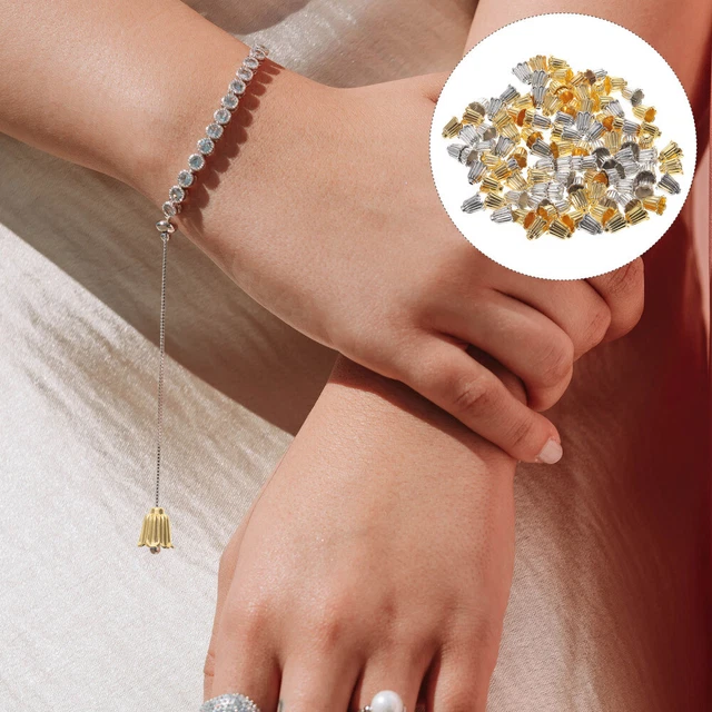 100 pcs legierte Blumenperlen Kappen Spacer Perlen Kappen Schmuck DIY Handwerk
