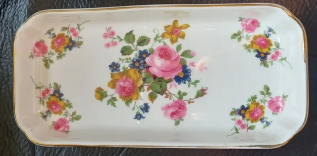 Vintage Finsbury Fine Bone China Trinket Tray Pretty Floral Design