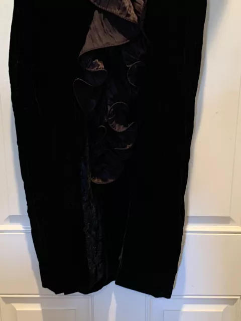 VINTAGE 80S BB Collection Black Velvet Cocktail Dress Plunge Neckline ...