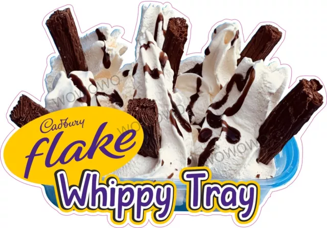 ice cream van sticker Cadbury Flake whippy Tray trailer shop decal (choose size)
