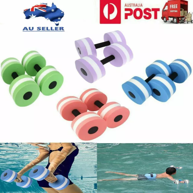 2x EVA Water Aerobics Dumbbell Weight Workout Aquatic Barbell Swimming Pool AU