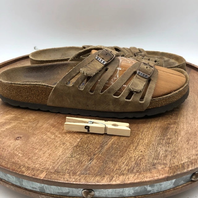 Birkenstock Granada Oiled Brown Leather Soft Footbed Sandals Size EU 39 US 8 N.