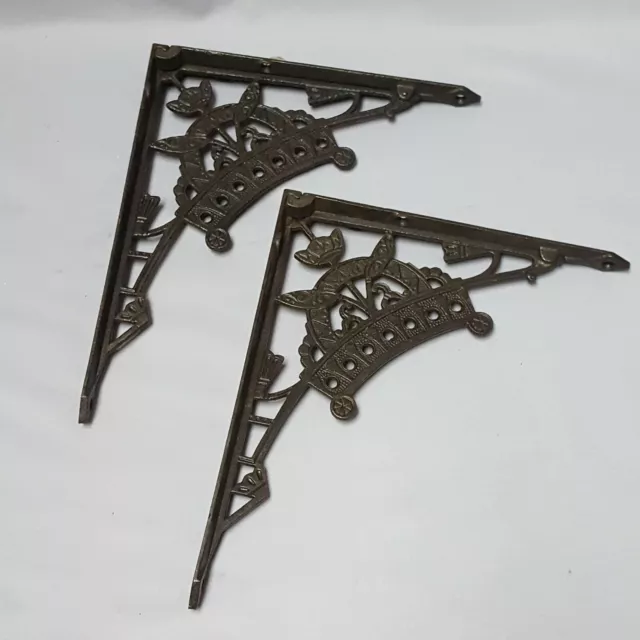 Pair Victorian Iron Wall Brackets