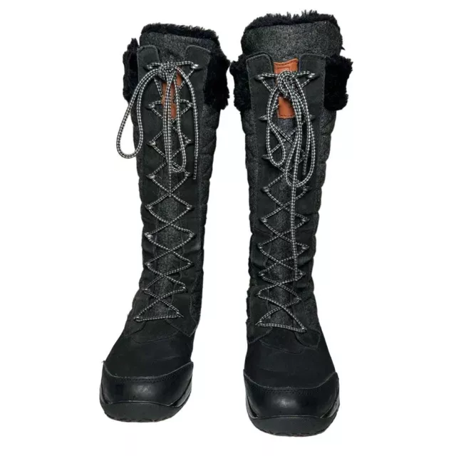 SALOMON SIZE 9 Hime Waterproof Gray Black Lace Up High Tall Snow Boot ...