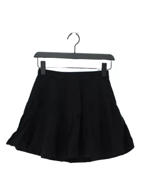 AMERICAN APPAREL WOMEN'S Midi Skirt S Black 100% Polyester Midi Pleated ...