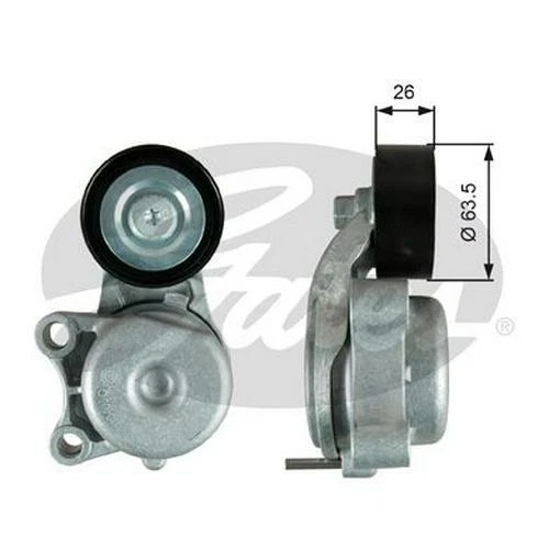 GATES Poulie-tendeur courroie trapézoïdale à nervures Galet tendeur T39343 26mm