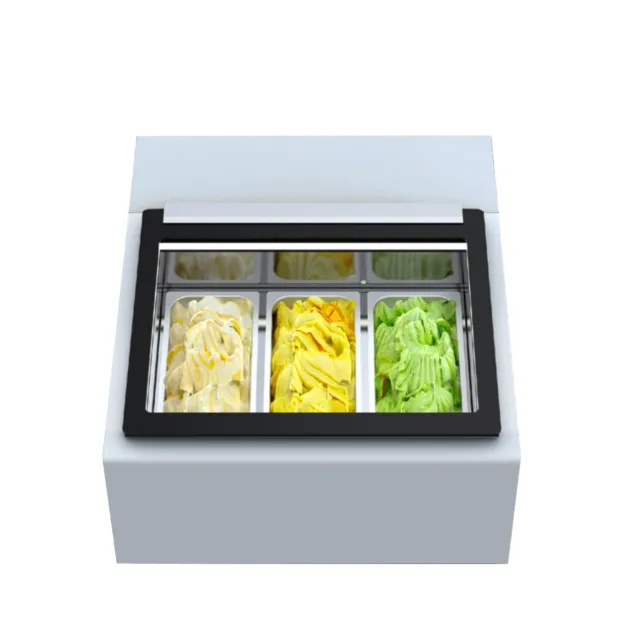 Vaseni Hard Gelato Ice Cream Showcase Ice cream Display  with 3 pcs 1/3 GN pan