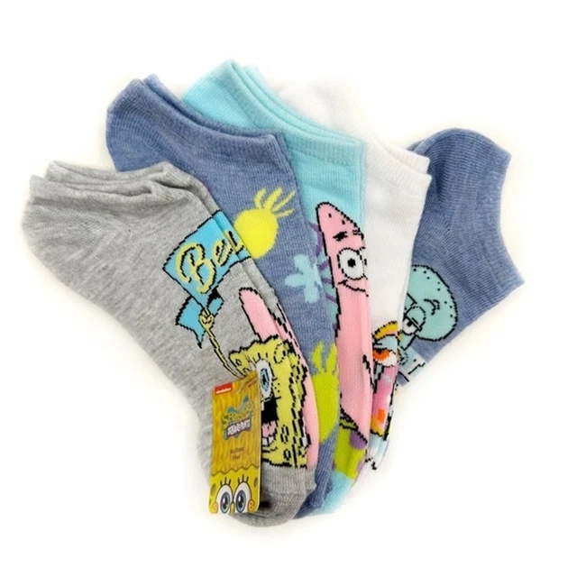 SpongeBob Patrick Squidward Gary Nickelodeon No Show Socks 5 Pairs Novelty Gift