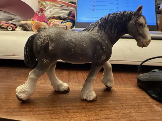 Schleich CLYDESDALE Grey Draft Horse Animal Figure Toy Mare 2004 LOOSE