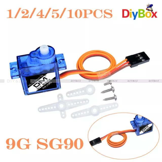 1/2/4/5/10PCS 9G SG90 Micro Servo Motor RC Robot Helicopter Airplane Car Boat