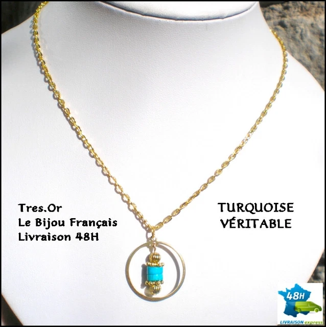 Collier Français Plaqué Or Avec Véritable Grenat - Tres.Or - Neuf Avec étiquette