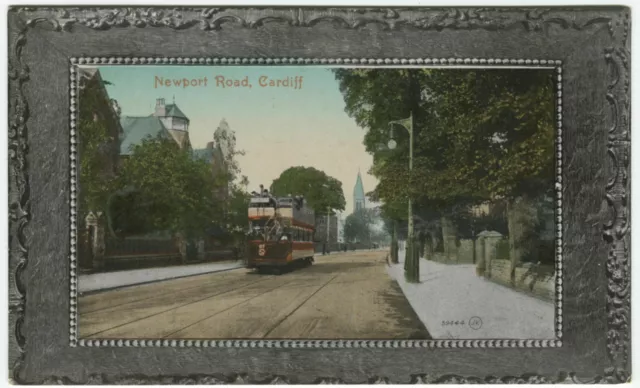 NEWPORT ROAD, CARDIFF, TRAM - Glamorgan Postcard