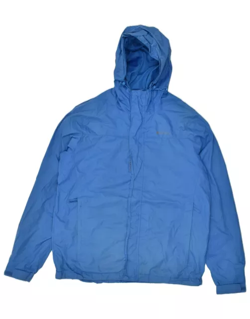 MOUNTAIN WAREHOUSE Mens Hooded Rain Jacket UK 36 Small Blue Nylon BE29