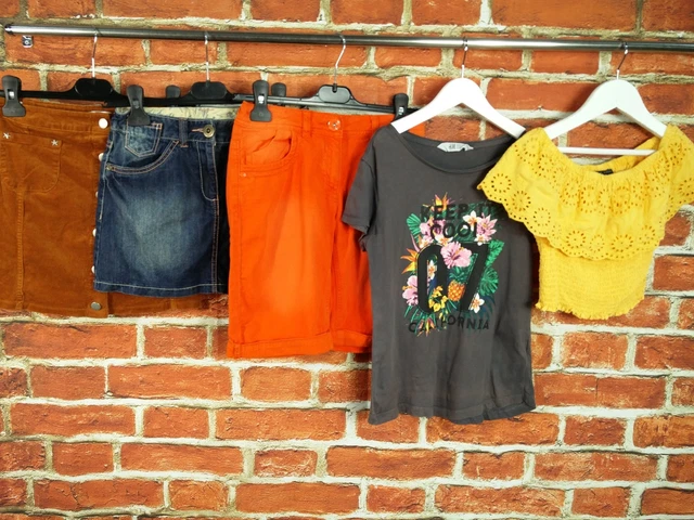 T-SHIRT PANTALONCINI TOP RAGAZZE ETÀ 10-11 ANNI NEXT M?&S H&M ecc. GONNA 146CM