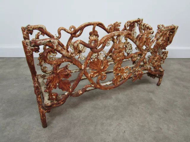 Vintage Cast Iron Planter Box Grape Vine Leaf Art Nouveau Victorian Ornate