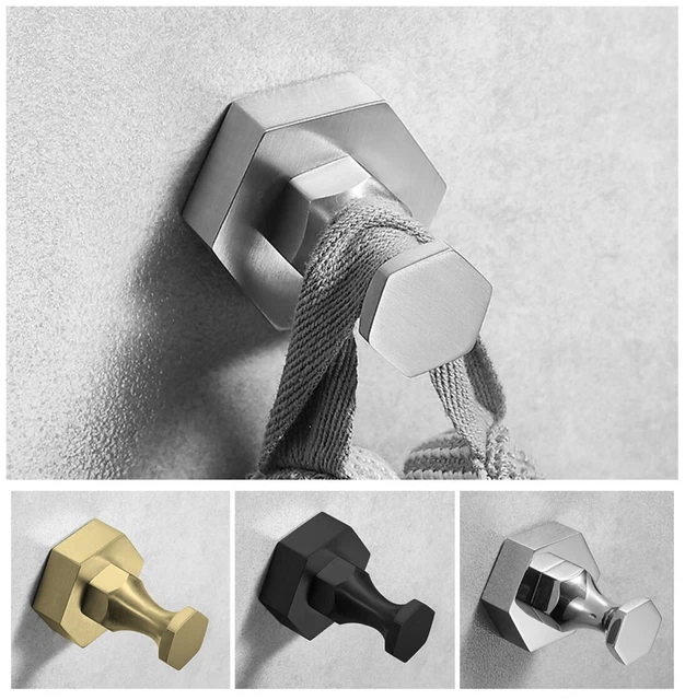 Stainless Steel Bathroom Wall Mount Hook Coat Hat Key Holder Kitchen Door Hanger