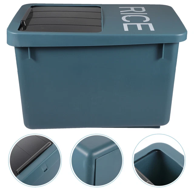 Cubo de almacenamiento de alimentos para mascotas multigrano arroz terrario soporte de grano tanque azul Pp