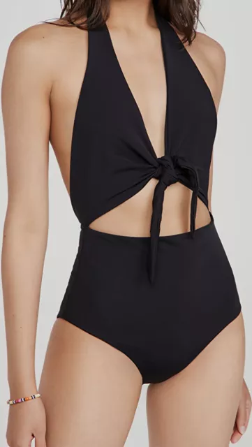 $250 Mara Hoffman Women's Black Maddy Cut-Out One Piece Swimsuit Size X-Small