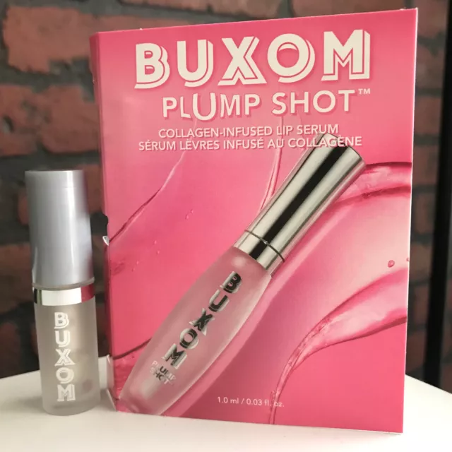 Suero labial Buxom Plump Shot Colágeno Infundido Mini/Viaje Talla 1 ml Totalmente Nuevo