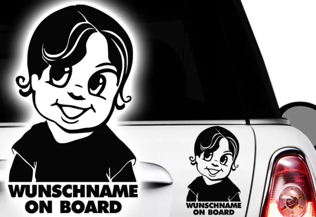 2x Aufkleber WUNSCHNAME ON BOARD Sticker Hangover Baby Auto Kind fährt mit FUN5c