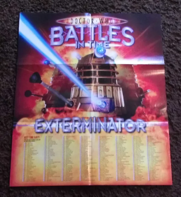 Doctor Who BATTLES IN TIME Unused Exterminator Poster Checklist 50 x 59cm - RARE