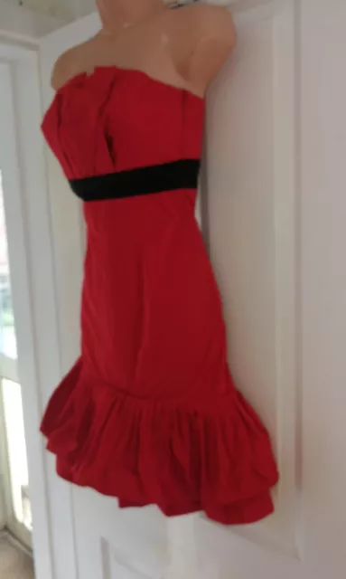 Karen Millen Stunning Red Cocktail Dress Size 8 Worn Once Rrp £229!