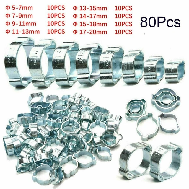 Optimisez le serrage de tuyau de tuyau avec 80 pinces à double oreille O clips