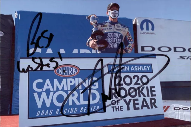Justin Ashley Signed 4x6 Photo NHRA Top Fuel Drag Racing Driver Dragster