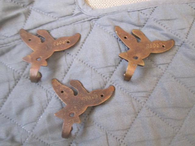 Vintage Brass American Eagle  Hook Coat Hanger  2 1/2 x 2 1/2 2