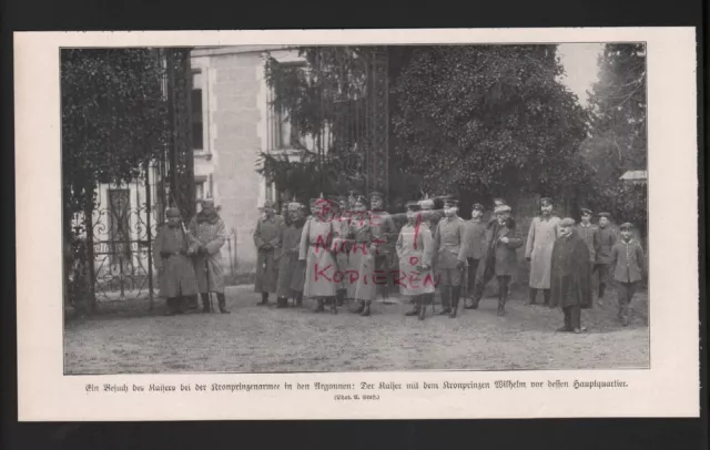 Bildnis 1915, Besuch des Kaisers Kronprinzenarmee in den Argonnen Kronprinz WWI