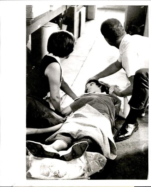 LG15 1966 Original Photo PERSON ON STRETCHER Emergency Medical Austin Texas