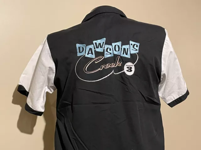 Vintage DAWSONS CREEK rare 90s TV crew promo bowling shirt Small Season 3 1999