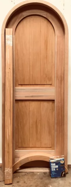 Rustic arched round top top door solid MAHOGANY wood castle winery + trim