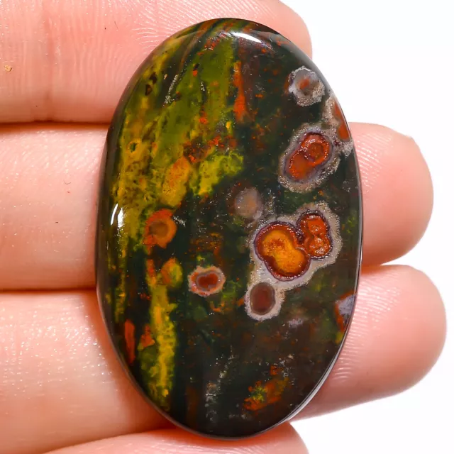 100% Natural Blood Stone Oval Cabochon Loose Gemstones 40.45Cts. 24x 38x 05mm