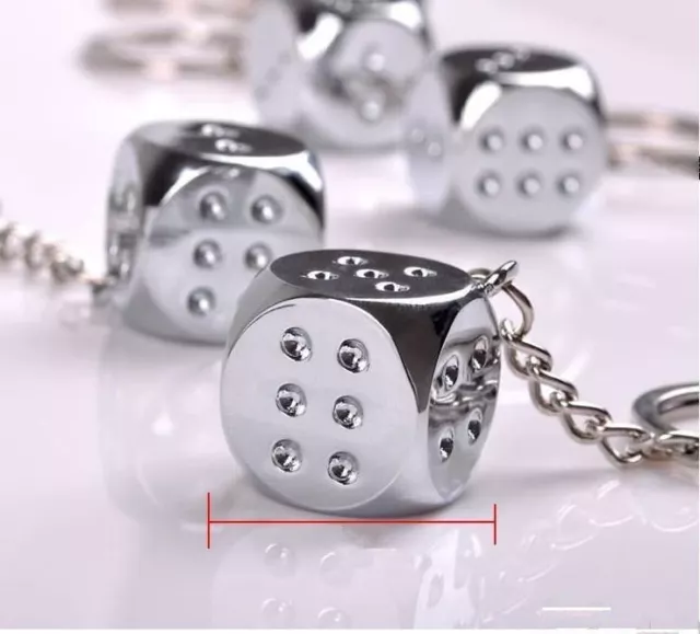 Cute Metal Silver Dice Fashion Car Keychain keyring Keyfob Key Chains Gift XMAS 3