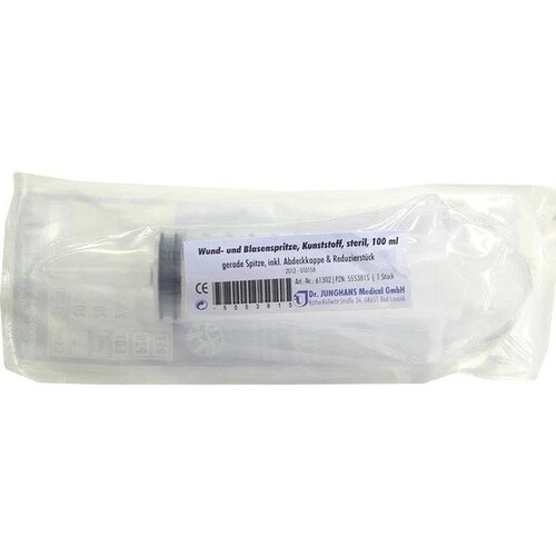 WUND UND BLASENSPRITZE 100 ml steril gerade Spitze, 1 St PZN 05553815