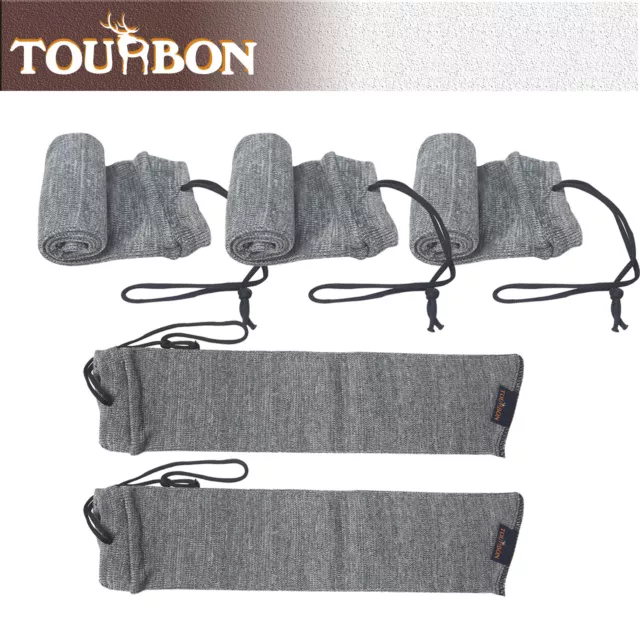 Tourbon 5 Packs Handgun Socks Bag Gun Sleeves Pistol Sack Cover Silicone Treated