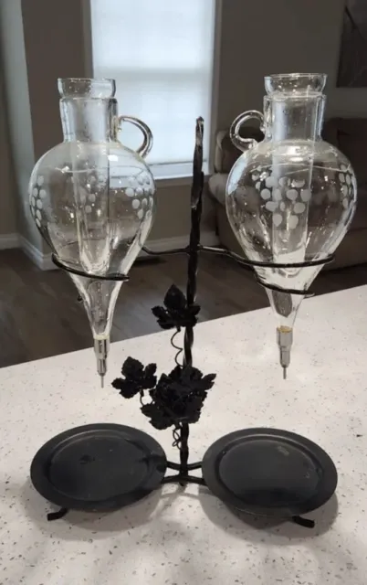 Dispensador aireador de copa de vino de colección vidrio grabado